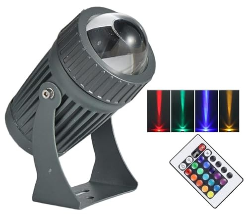 Faretti A LED - Proiettori A Fascio Stretto Da 10W, Faretti For Illuminazione Remota Impermeabili IP67, RGB Con Faretto A Rotazione Con Controllo Remoto Luci Con Angolo Del Fascio Regolabile(RGB,10W(D