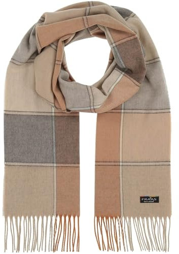 FRAAS Cashmink Schal 35 x 200 cm - Weicher als Kaschmir - Made in Germany - Block-Karo Schal für Damen - Perfekt für Herbst und Winter Chinchilla