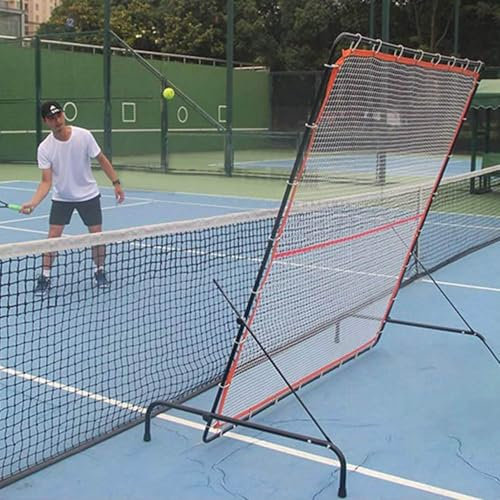 Tennis-Rückwand, 2,0 X 1,8 M, Verstellbares Rebound-Netz for Grundschläge Und Volleys, Rebound-Übungswand for Tennisschläger, Sportbälle, Pickleball