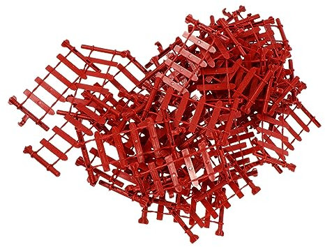 HONMEET 50stücke Teiliges Kunststoff Miniaturzaun Flexibel Verbundbar Langlebig Für Sandtisch Garten Modellbau DIY Bauernhof Zoo Landschaftsdekor Für Mikro-landschaftsgestaltung