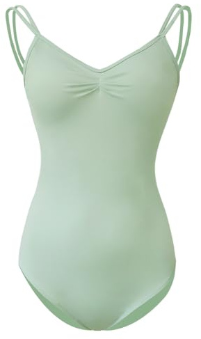 ROYAL SMEELA Ballett-Trikot mit BH für Damen Spaghettiträger Tanzen Nylon Body Ballettbody für Erwachsene Sexy Tanzbody