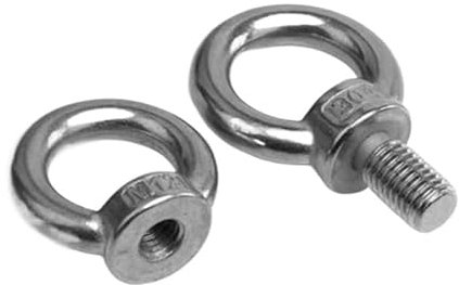 Augenmutter, Augenschraube, M3 M4 M5 M6 M8 M10 M12 Augenschraube Augenmutter 304 Edelstahl Marine-Hebeösenschrauben Ringschlaufenloch Kabelseil Augenschraubenmutter Augenschraube(Eye Bolt,M6 (2Pcs))