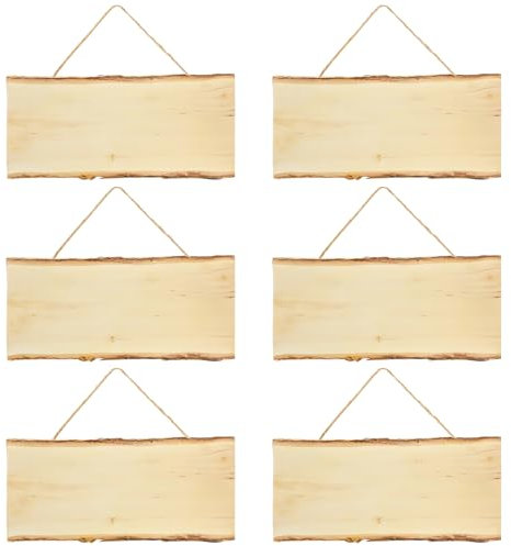 6 Stück Unfertiges Blanko Holzschilder, Schlichte Holz-Türschilder, Holzschild zum Aufhängen Unfertiges, Holz-Diy-Bastelprojekt, Bauernhaus-Wandkunst Zum Malen, Schreiben, DIY, Basteln