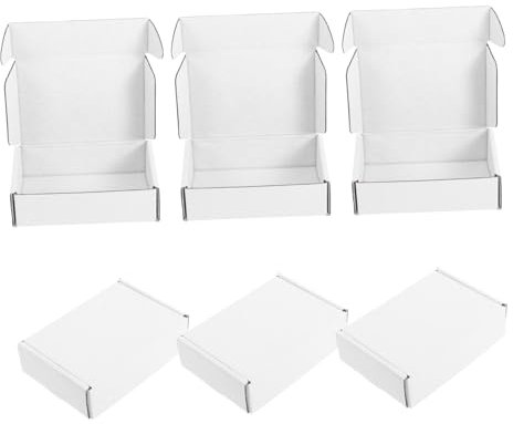 DIYEAH 6stücke Versandkartons Aus Kraftpapier Weiße Verpackungskartons Leere Schachteln Für Postversand Lieferung Und Lagerung Schnell Aufzubauende Kartons Mit Glatten Kanten