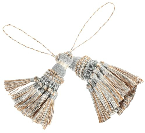 DIYEAH Borla Decorativa Azul para Cortinas 2 Piezas Ribete De Cortina Accesorio De Poliéster Estilo Étnico para Decoración DIY Hogar y Ventana