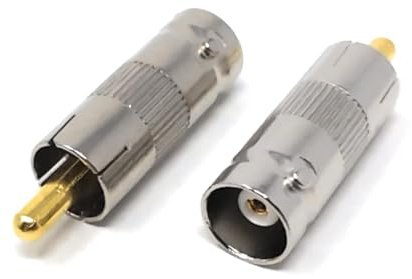 mCore BNC to RCA Adapter, BNC Female to RCA Male Connector, CCTV Coaxial Cable Coupler for Security Camera Systems, DVRs, Monitors, and More (2)