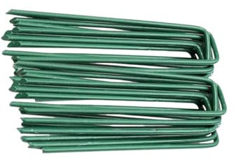 uvbws15PCS Green Steel U-Shaped Steel Nails, Garden Nails, Gardening Nails, Landscape Nails, Ground Anchor Nails, Suitable for Artificial Turf Stakes, Grass Weed Film, Grass Cloth nets