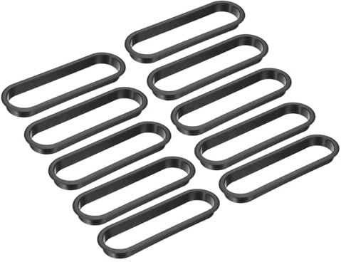 PATIKIL 8 Inch Oval Desk Grommet, 10 Pack Plastic Wire Hole Storage Cable Grommet Management for Office Home, Black