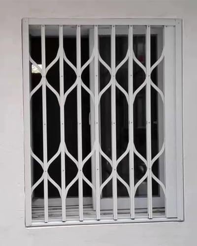 Fenstergitter Einbruchschutz Faltbare Fenstergitter, Sicherheitsgitter für Kinder und Haustiere, Einbruchschutz für Fenster Im Privaten und Gewerblichen Bereich, Hochbelastbarer Aluminiumrahmen(36x47i