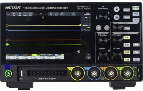 VOLTCRAFT DOV2504 LA Digital-Oszilloskop 250 MHz 4-Kanal 1.25 GSa/s 100 Mpts 12 Bit Digital-Speicher (DSO), Logic-Analy