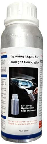 Générique Renovateur Phare Voiture/Moto,Liquide Restaurateur pour Phares Opacifiés Jaunis Ou Rayés,Nettoyant Réparateur Automobile (200ML)
