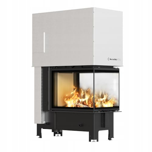KRATKI Dreiseitiger Kamin Kamineinsatz Holzofen Stahl REGNOR 500/700 8kW ∅200 BImSchV 2 Wirkungsgrad 80% Kamineinsätze Holz Leistungsbereich 4-10kW mit Schließung