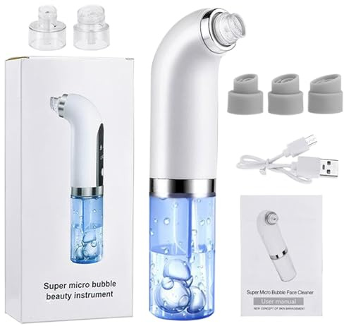 Aspiratore di Punti-Neri Elettrico - Estrattore di Comedoni Professionale | Strumento per la Pulizia dei Pori Cura del Viso | Dispositivo Ricaricabile USB 6 Testine e 3 Modalità, Tutti i Tipi di Pelle