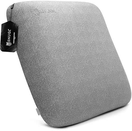 SNUGL Cojín 50×50 cm con Funda incluida – Almohada de sofá con Espuma viscoelástica, Terciopelo Suave, Funda hipoalergénica y Lavable (Gris Nube – Grande)