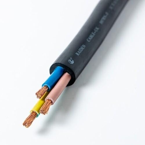 Heavy Duty Flexible Rubber Power Cable, 3 Core, Variuos sizes, H07RN-F, Indoor/Outdoor Use - Various Lengths. (1mm-16mm) (3cx1mm, 5M)