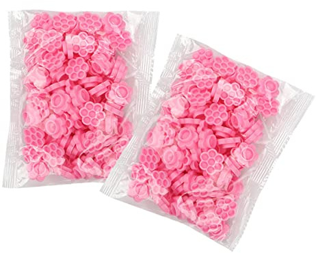 GANAZONO Copa de Pegamento para Pestañas Postizas Paquete de 200 Piezas Rosa de Plástico Herramienta Auxiliar para Extensión de Pestañas Adecuado para Salón de Belleza