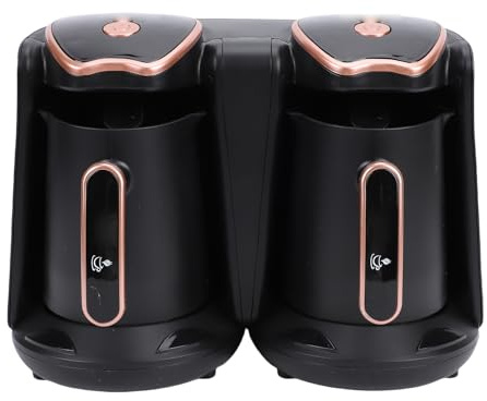 HELEVIA Turca, Turca Eléctrica de 1200 W con Doble Compartimento, para Preparar Bebidas Calientes, 2 Tazas Incluidas