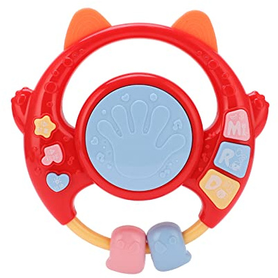 Mavaol Baby-Musical-Rassel-Spielzeug, Kleinkind-Puzzle, Früherziehungsspielzeug, Handtrommeln mit Beißring, Story-Maschine
