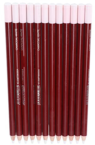 ZJchao Lápiz de Dibujo de Carbón Blanco Profesional para Bocetos, Papelería Artística y Suministros de Pintura