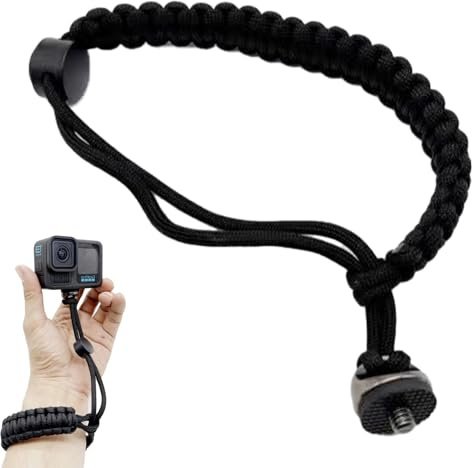 GZDILUOGS Kamera-Handschlaufe mit 1/4 Zoll D Ring Schraube, Verstellbar Camera Wrist Strap Nylonband Camera Hand Strap Kompatibel mit Insta 360 X3 Selfie-Sticks Action-Kameras