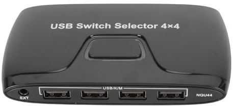 Acouto 4-portars USB 2.0-väljare 4 Datorer Som Delar 4 USB-enheter USB KVM-växel för Tangentbord Musknapp Mellan Tillåter Datorer Till OUT-väljare USB-omkopplare