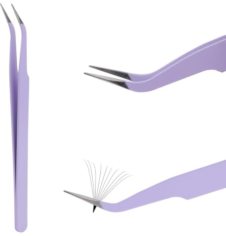 Pinza para Pestañas para Extensión, Acero Inoxidable & Ligera, Punta Precisa, Calidad Duradera, Aplicación Fácil para Extensiones de Pestañas (tweezers-2)