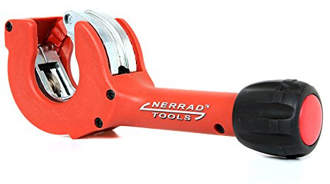 Nerrad Tools NT4028 Pince coupante à cliquet réglable en cuivre/inox, rouge/noir, 8-28 mm