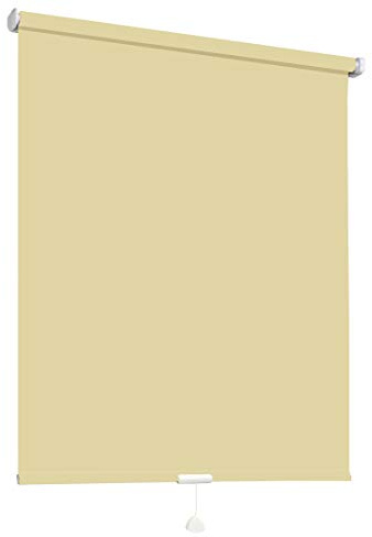 Springrollo Mittelzugrollo Schnapprollo Fenster Rollo Vorhang 16 Farben Breite 62-242 cm Höhe 160 und 230 cm blickdicht lichtdurchlässig Sonnenschutz Sichtschutz Blendschutz (142 x 160 cm Creme)