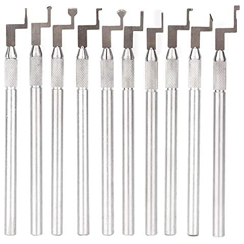 Juego de herramientas de talla de joyas de 10 piezas, pluma de grabado de metal de talla de cera DIY, herramienta de fabricación de joyas para artesanías y joyerías