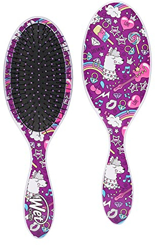 WetBrush Original Happy Hair Detangler Hair Brush with Ultra Soft Intelliflex Bristles to Gently Separate Knots With Ease, Does Not Rip Hair, For All Hair Types, Llama Design