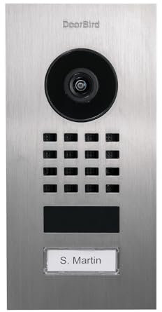 DoorBird D1101V Unterputz IP Video Türstation | Video-Türsprechanlage mit 1 Ruftaste, WLAN, Bluetooth, HD-Video, Bewegungssensor, in Edelstahl V2A