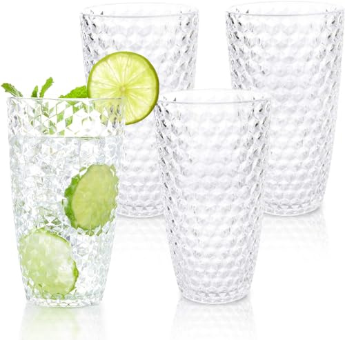 BELLAFORTE - Bruchsichere Tritan-Trinkgläser, hoch, transparent, Laguna Beach Trinkgläser – spülmaschinenfeste Kunststoffgläser – unzerbrechliche Gläser für den Innen- und Außenbereich, BPA-frei