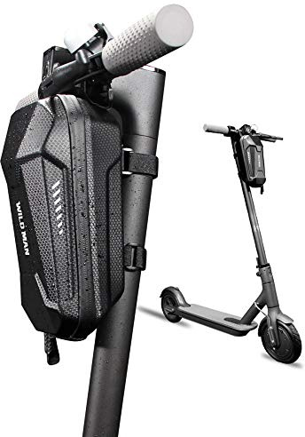 WILDMAN Bolsa impermeable para manillar de scooter eléctrico, bolsa de almacenamiento para scooter, M con capacidad de 2 litros, color negro