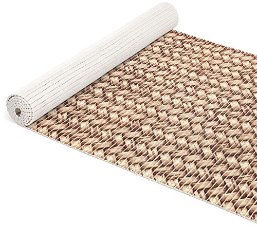 ANRO Badmatte Badläufer Weichschaummatte WC/Dusche/Bad Vorleger Flechtwerk Beige Breite 65x220cm