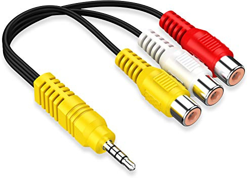 SNLLMZI AV Adapter, Video AV Component Adapter Cable Replacement for TCL TV, 3 RCA to AV Input Adapter - 23CM/9in