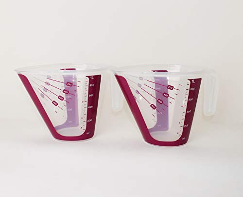 TUPPERWARE Messbecher 2x 1L CombiPlus Messgenau Beere + Mini Trichter Lila