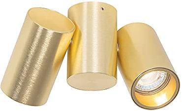 Qazqa - Design Spotlight Ceiling Brass 2-Light Adjustable - Michael- - Design - Suitable for LED GU10 | 2 Way Light - Steel Surface-Mounted spotway Light - Suitable for Living Room I Kitchen I Bedro