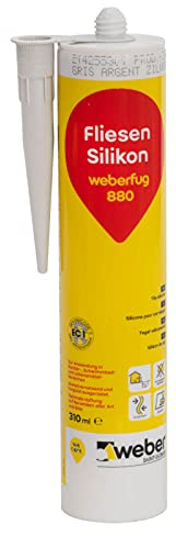 WEBER | Fliesen-Silikon weber.fug 880, 310 ml/Kartusche| Schimmelpilzhemmend & elastisch |für innen und außen | Fliesen-Silikon Fugendichtstoff I Farbe: Elfenbein