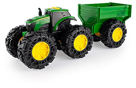 John Deere 47353 Treads Traktor Wagon, Monster Truck Spielzeug Rädern, Grünes Kinderspielzeug, für Jungen und Mädchen ab 3 Jahren, bis zu 38cm groß