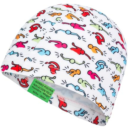 Gorro Natacion Nino Tela Mujer Diseno Artista Gorra Piscina Divertido | Original gorra natacion mujer original entrenamiento intensivo deporte acuatico aguas abiertas aquagym master clubes
