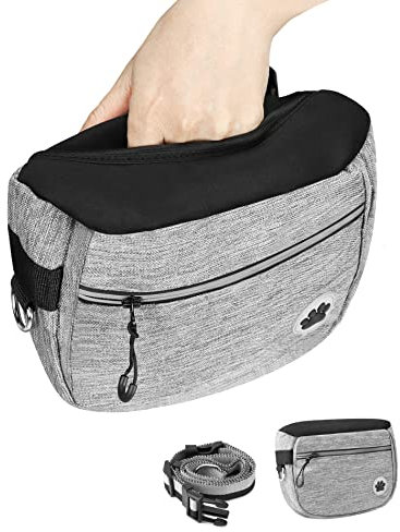 QWORK® Hunde Leckerlibeutel Großem Fassungsvermögen - Leichterer Zugriff auf Leckereien - mit Herausnehmbarer Innentasche und Zusammenklappbarer Wasserschale