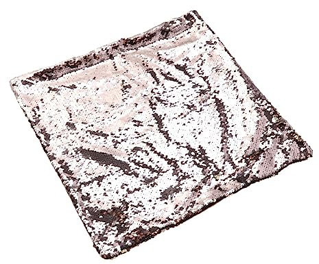 Veemoon Kissenbezug Mit Pailletten-Effect Einfarbig Für Auto Und Sofa-Dekoration Roségold Mit Reißverschluss Eine Seite Mit Glitzer-Pailletten Andere Seite