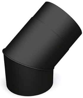 RHINO FLUES - 6 Inch (150mm) 45 Degree Bend Matt Black Stove Flue Pipe for Multi-Fuel & Wood Burning Stove. Friction Fit - Robust Quality Construction of Heat Resistant enameled Steel.