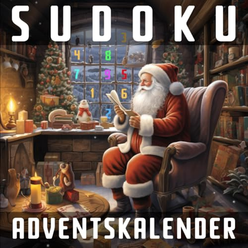 SUDOKU Adventskalender: 24 Tage im Dezember voller spannender Rätsel und Vorfreude auf Weihnachten. Ein perfektes Geschenk für Rätselliebhaber! (Malbücher von Lindsay Moon)
