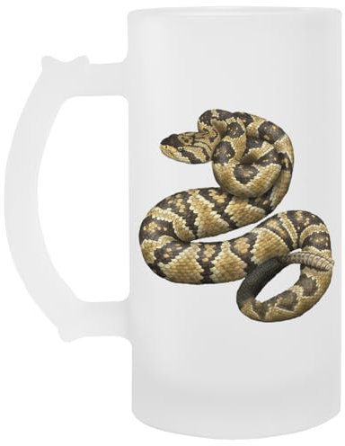 Genérico Serpiente De Cascabel De Cola Negra Premium Vaso De Cerveza Transparente Con Asa
