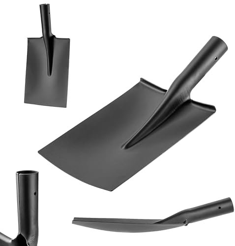 KADAX Gartenspaten ohne Griff, Robuster Spaten für Garten, Universelle Schaufel, Gartenschaufel ohne Stiel, Spatenschaufel aus Stahl, Sandschaufel (Schwarz 40,5x20 cm)