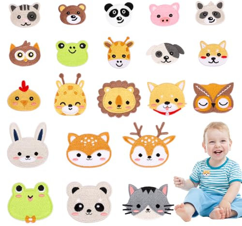 21 Stück Flicken zum Aufbügeln Kinder, Bügelflicken Kinder, Reparieren Sie Das Loch Flicken Zum Aufbügeln Kinder, Niedlich DIY Kleidung Patches für Kleidung Jacken Rucksäcke Jeans Patches, DIY-Zubehör