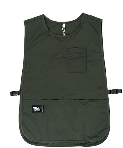 MIKI WELL Waterproof Cobbler Apron with 4 Pockets Vest Smock Apron for Men Women Chef Waiter Work(Army green)