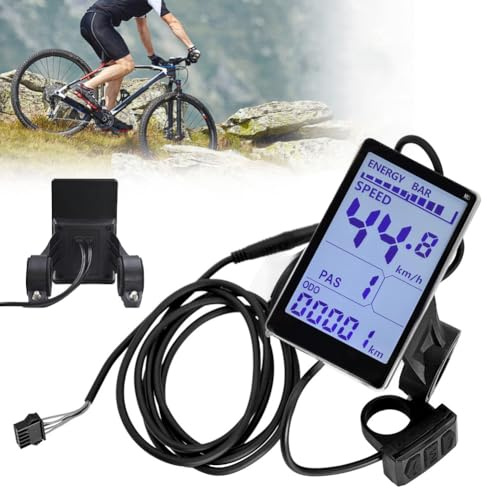 MIOLOE Ecran LCD pour vélo électrique 24V/36V/48V/60V 5 Broches Panneau de contrôle pour Compteur de Vitesse M5 Ebike Ecran LCD étanche pour Scooter électrique, Bicyclette, Ebike (01)