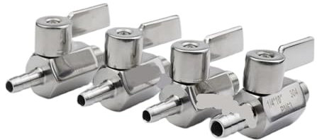 kugelhahn BSP-Kugelhahn Edelstahlgriff 1/8 Zoll 1/4 Zoll 3/8 Zoll 1/2 Zoll bis 8/10/12 mm Rohr Pagodenadapter weiblich männlich 304 2-Wege-Kugelhahn(1/4,FEMALE THREAD_8MM BARB)